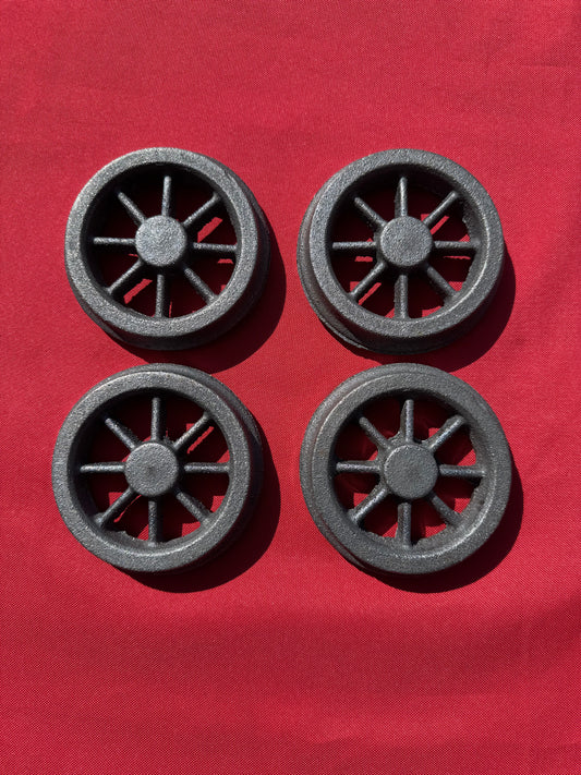 5" Gauge 8 Spoke Rolling Stock Wheels (Set of 4) 1" 1/8 Scale