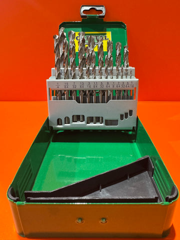HSS Drill Set 1/16 - 3/8 in 1/64 Rises