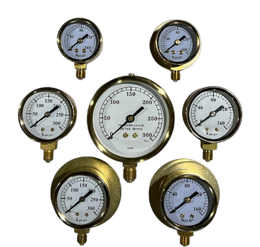 Large Pressure Gauges With and Without Back Flange